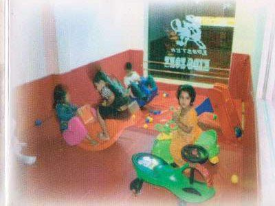 Children playing in the kids zone